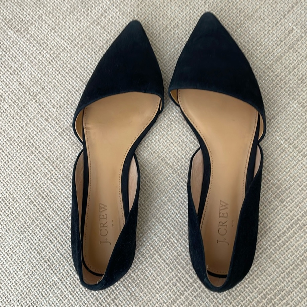 Suede J Crew Factory Zoe D’Orsay Flats with Pointed Toe - Sz 7